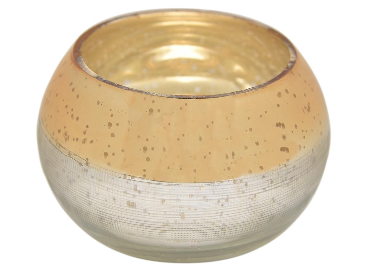 Etched Candle Bowl, Gold